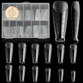 120Pcs Dual T-Shape Extension Poly Nail Forms, Full Cover Reusable Molds 12 Sizes for Solid Gel Glue Art Design Salon & DIY