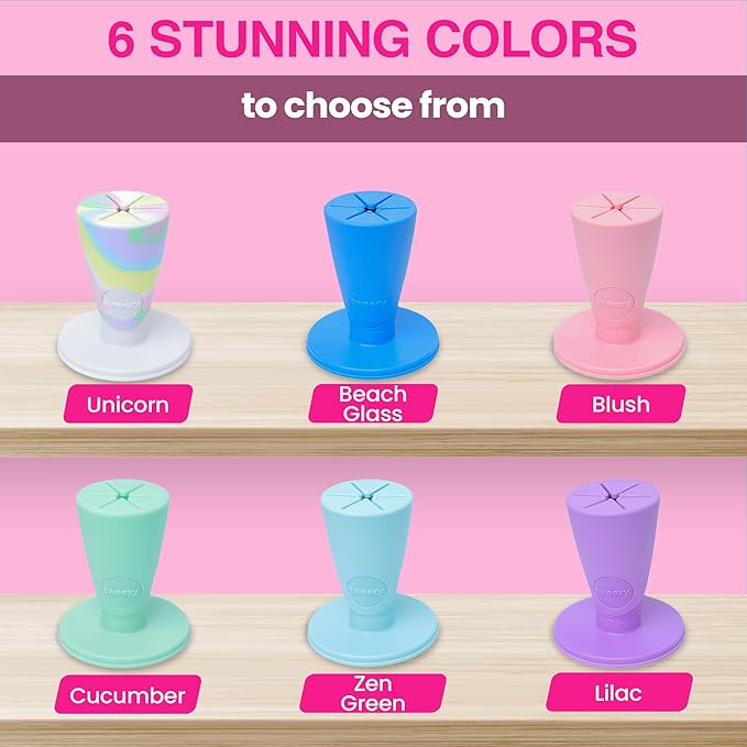 tweexy Hinge Untippable Nail Polish Bottle Holder | Anti-Spill Nail Polish Holder Stand, Tilted, IntelliStick Airlock Suction | Fingernail Painting, Nail Art Tools | Nail Polish Accessories (Blush)