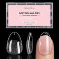 MelodySusie Extra Short Almond X Nail Tips - 600Pcs 15 Sizes Clear Acrylic,Half Matte Full Cover Press on Nails for DIY Extension & Salon Use, Pre-Shaped for Long-Lasting Manicure, Fall Winter Nails