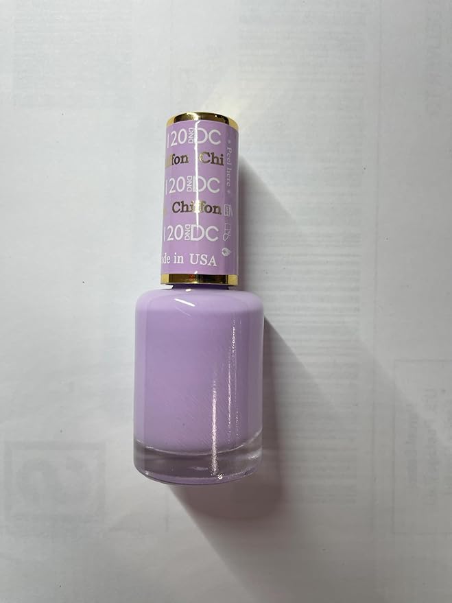 DND DC Gel Polish Set, Purple Collection, UV/LED Gel Polish and Air Dry Nail Lacquer, Matching Chip-Free Polish Duo, 120 Chiffon, 0.5 Fl Oz