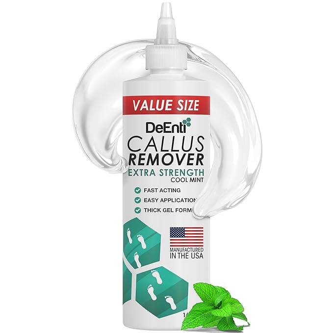 Callus Remover for Feet, Extra Strength Foot Callus Remover Gel, 16oz Salon Grade Home Pedicure Supplies for Dry Skin, Cracked Heel, Professional Strength Foot Care, Cool Mint