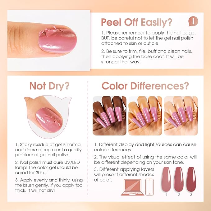 ROSALIND 30PCS Gel Nail Polish Set with Base Glossy Matte and Glitter Top Coat Gel Polish, Green Pink Fall Winter Gel Nail Set Soak Off Gel Polish Set