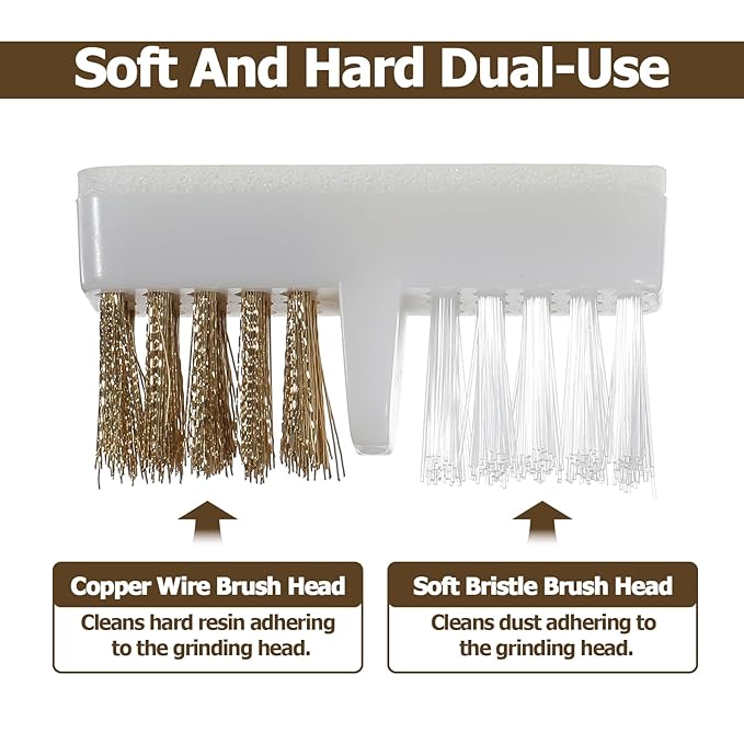 Nail Drill Bits Cleaner Brush, 5 Pcs Nail Art Cleaning Tool Manicure Wire Drill Cleaner Brush Steel Wires & Nylon Double Nails Polish Cleaning Brushes for Salon and Home Use