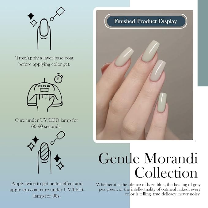 CAMILA ¿ 6pcs 15ml Gel Polish Set Light Gray Color Hema Free Tpo Free Gel Nail Polish Kit Soak Off Gel Polish Manicure Salon For Women (Light Gray A)