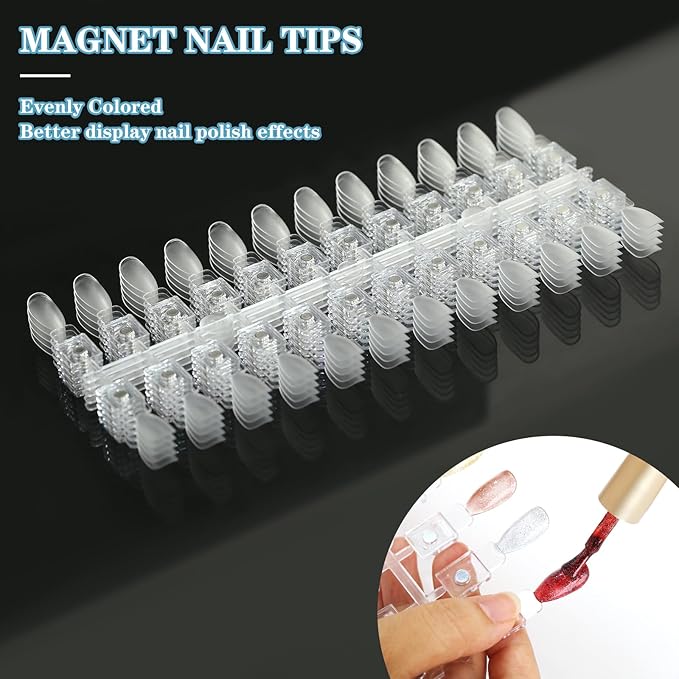 Magnetic Nail Swatch Book,180 Nail Color Display Book with 192 Magnetic Tips,Professional Nail Salon Color Display Book for Easy Preview & Storage