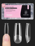 Beetles Gel Nail Tips Long Square 10 Sizes, 288Pcs Pre Shaped Half Matte Press On Nails Gelly Tips False Nails for Gel Nail DIY Art Nail Extensions Acrylic Nails Gift