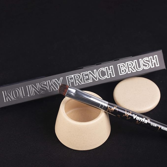 Vanfa French Brush for Nails, Gel Nail Brush, Clean up brush, Nail Art Brush With Kolinsky Hair (V16 - Pack of 1)