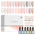 CANNI 30Pcs Jelly Gel Nail Polish Set - 9ML Transparent Nude Pink Milky White Grey Orange Gel for French Manicure, Soak Off UV LED Kit for All Seasons, Salon & DIY Use