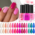 Born Pretty Pink Nail Polish Set Fingernail, 15 Colors Hot Pink Neon Nude Natural Bright Spring Summer Quick Dry Nail Lacquer for DIY Nail Art Salon Home Valentines Day Gift for Women