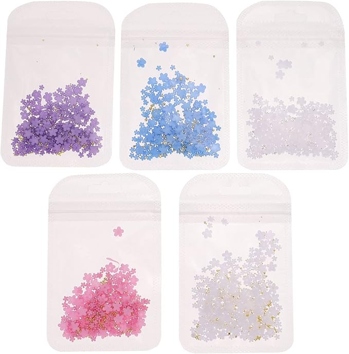 5packs Flower Nail Charms for Women Girls Nail Art Decorations Floral Designs for Art and Elegant Manicures