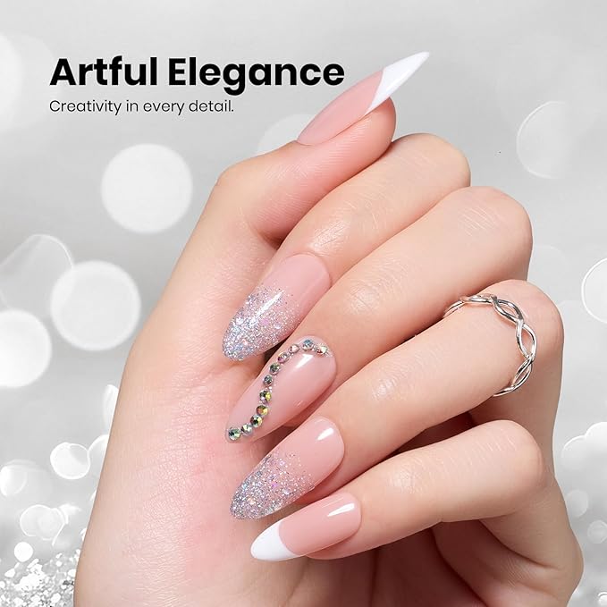 Beetles Glitter Gel Nail Polish - 15ml Stay Shining Holographic Stardust Gel Polish Diamond-Shine Silver Nail Art Uv Led Home Salon Long-Lasting Soak-Off Holographic Glitter Gel Gift for Women