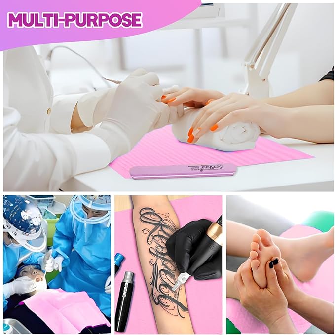 Disposable Nail Mats 50pcs Nail Paper Sheets for Nail Tech 4 Ply Foldable Waterproof Nail Mat Nail Art Accessories for Salon Manicure Tattoo 13" x 18"