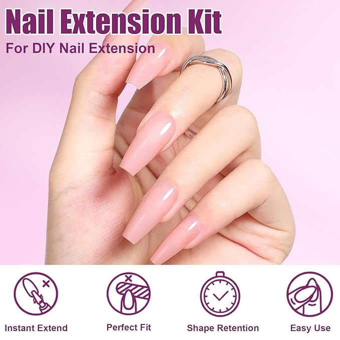280 Pcs Original Sandwich Nails Dual Form with Guide Lines Short Coffin Nail Mold for Builder Gel Nail Extensions Art Design Salon DIY at Home