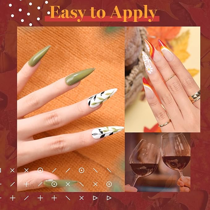 Beetles 20 Pcs Gel Polish Kit - Cozy Campfire Collection Fall Winter Orange Yellow Green Soak Off Lamp Base Top Coat Nail Art Brushes Set Design Pen