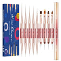 9Pcs Nail Art Brushes Set, Professional Double-Ended Acrylic Liner Detail Brushes for Gel Polish Art Nail, 3D Art Nail Dotting Brush Pen for Manicure DIY Home Salon, Red