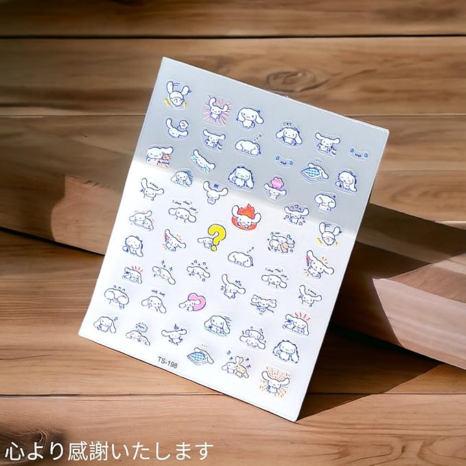 Anime Nail Stickers 5D 3D Embossed Kawaii Japanese Nail Art Decals for DIY Nail Design, Self Adhesive Pink Stickers for Natural Gel Press On Nails, Unisex Cute Otaku Gift(CINN)