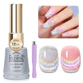 MIZHSE Cat Eye Gel Nail Polish Rainbow Cat Eye Holographic Glitter 9D Cateye Soak Off U V LED Gel Polish for Nail Salon Home DIY Manicure 12ml