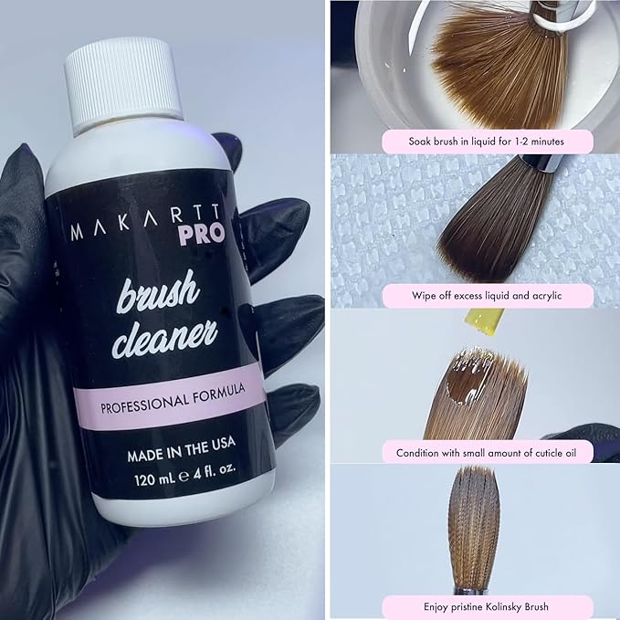 MakarttPro 100% Kolinsky Acrylic Nail Brush #12 – Pure Kolinsky Hair for Smooth Application, Monomer & Acetone Resistant Handle, Anti-Clogging, Durable Professional Nail Art Brush