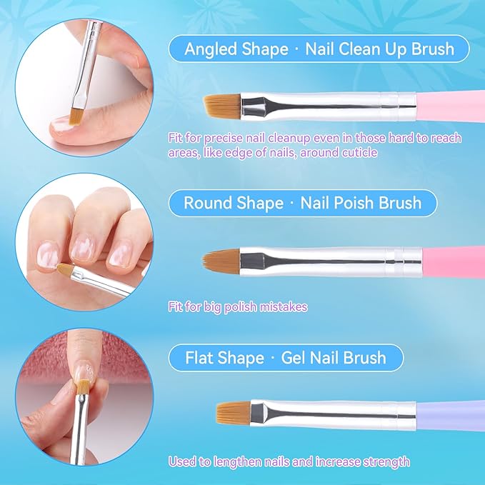 6Pcs Nail Art Brush Set, Gel Polish Acrylic Nails Painting Brush Dotting Pen Liner Brushes Double-Ended Fingernail Design Tools Kit Manicure Drawing Cleaning Home DIY Salon Gifts(Multicolor-1)