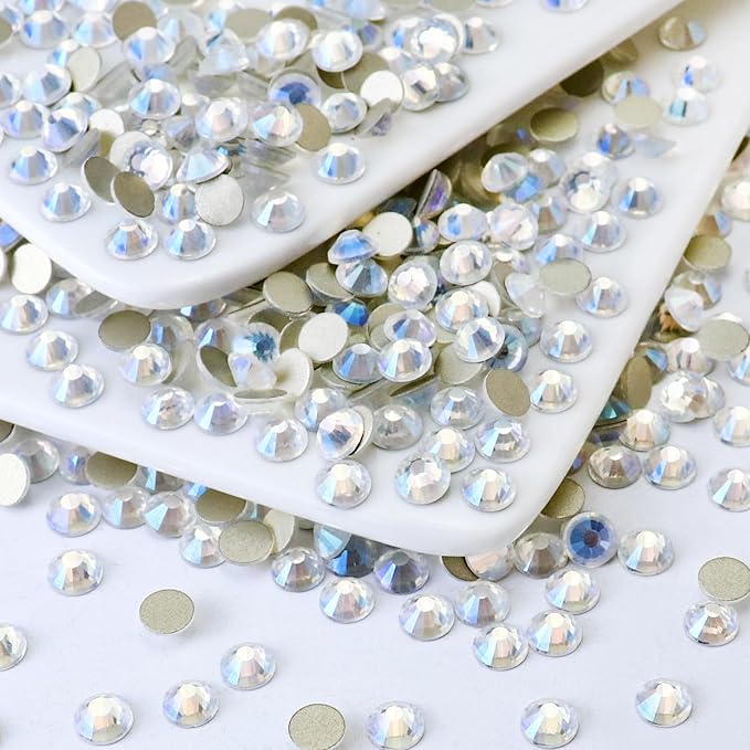 1440PCS SS16 Flatback Crystal Rhinestones Round Gems for Nail Art and Craft Clothes Glue Fix, Moonlight (3.8-4.0mm)