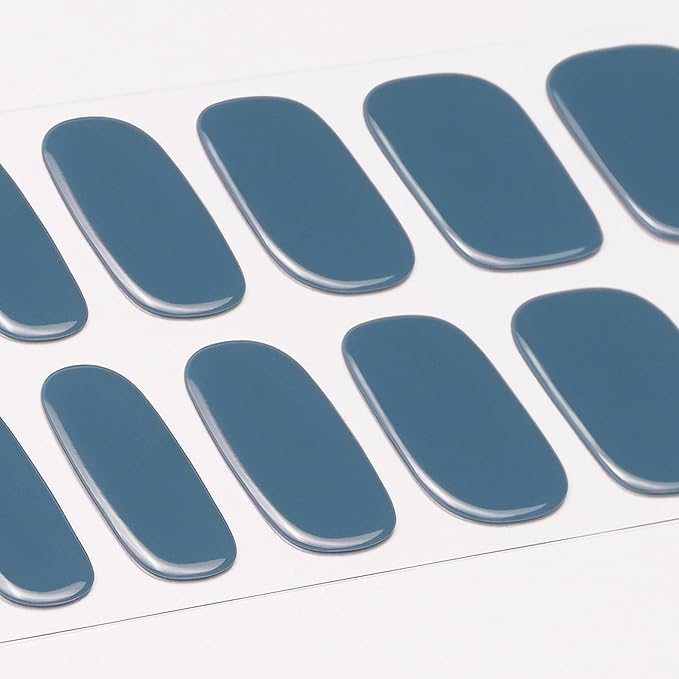 DANNI & TONI Semi Cured Gel Nail Strips (Indigo) Blue Gel Nail Stickers Glossy Nail Polish Wraps 28 Stickers