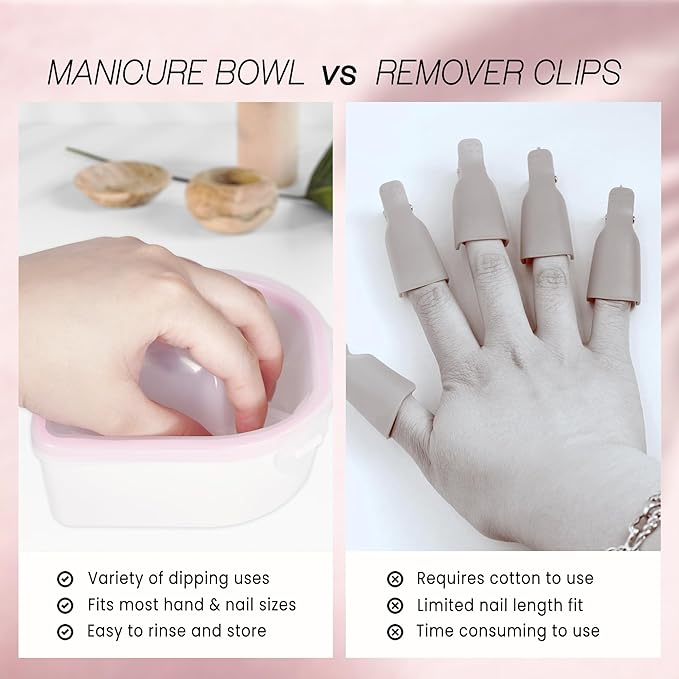 Nail Spa Acetone Resistant Soak Off Warm Water Bowl Manicure Nail Soak Bowl Manicure Treatment Tool