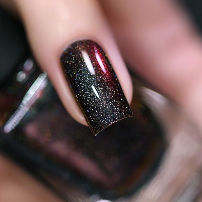 ILNP Eclipse (H) - Black to Red Holographic Ultra Chrome Nail Polish