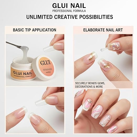 Nail Glue for Press-Ons | Gel Nail Glue - Waterproof, Chip-Resistant, No-Drip Formula | Long-Lasting Strong Hold for Rhinestones, 3D Nail Art & More - Perfect for DIY Manicures (2Pcs)