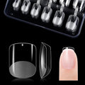 Gelike ec Nail Tips: XS Soft Gel Tips Square Shaped Full Cover Gel Nails Pre Etched - PMMA Resin Clear Strong False Press on Nails 120PCS 12 Sizes, Extra Short Square