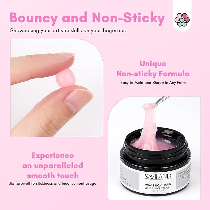 SAVILAND Solid Gel Builder: 6 Colors 3D Nail Gel No-Sticky Hand Nail Extension Sculpting Gels for Nails Art for Carving DIY at Home for Beginners