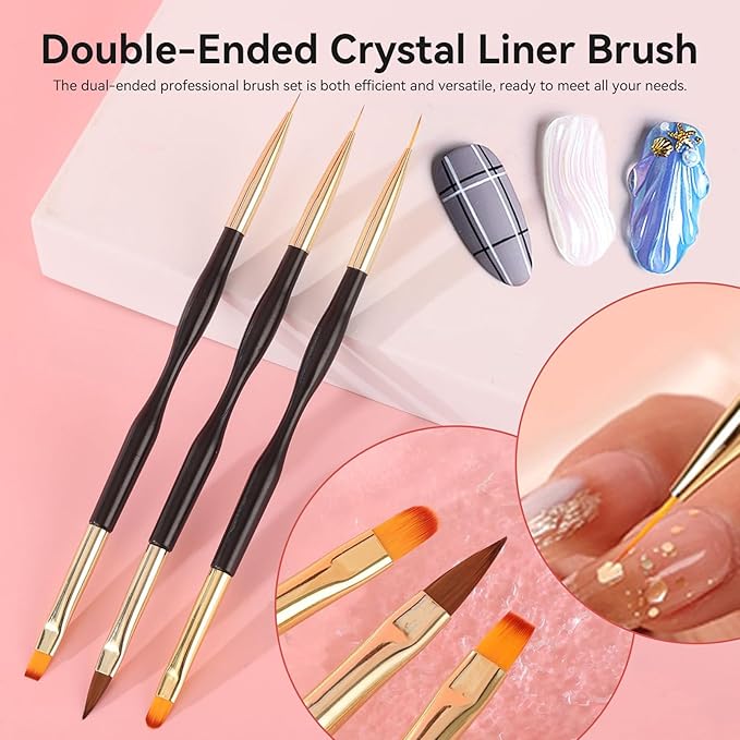 27 PCS Nail Art Brushes Set with Brush Stand Nail Sculpture Pen Dotting Tools For Paint 3D Nails,Nail Design Brush for Acrylic Gel Dip Powder Nail Extensions,French Manicure,for Home Salon