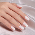 Beetles Natural Milky White Press On, Short Oval Press On Nails, Soft Nail Gel Nail Kit with Fast-Dry Nail Glue & Adhesive Tabs, 32pcs 16 Sizes, Girls Stick On Nails for Women