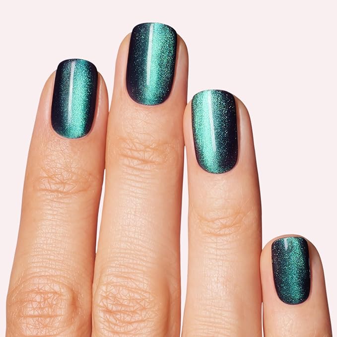 Dashing Diva One Gel Magnetic Starter Kit - Rogue - 3-in-1 Base Coat, Teal Nail Color & Top Coat - Magnetic Polish - 9-Piece Manicure Set with LED Gel Lamp
