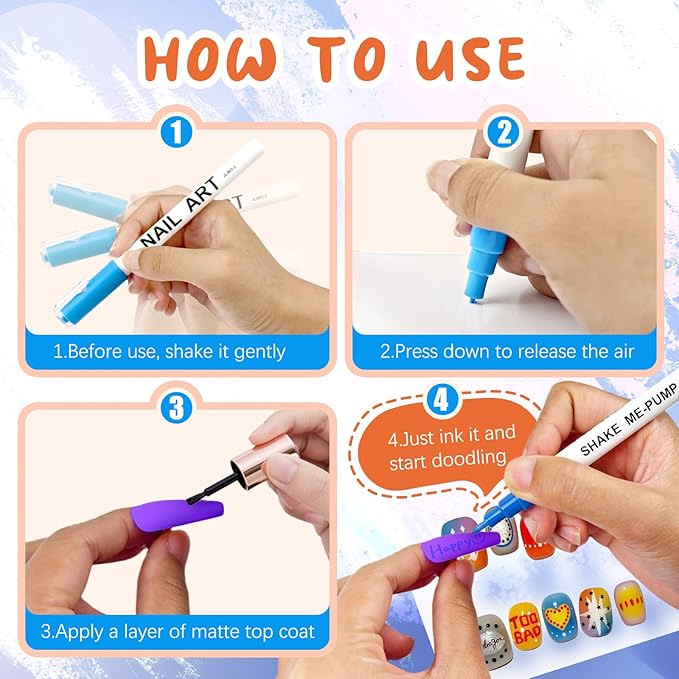 12 Color Nail Art Pens for Painting Nails, 0.7 MM 2026 Fluorescent Nail Polish Pens Drawing Point Liner Acrylic Painted Pen Kit, DIY Design Manicure Tools Christmas Gifts