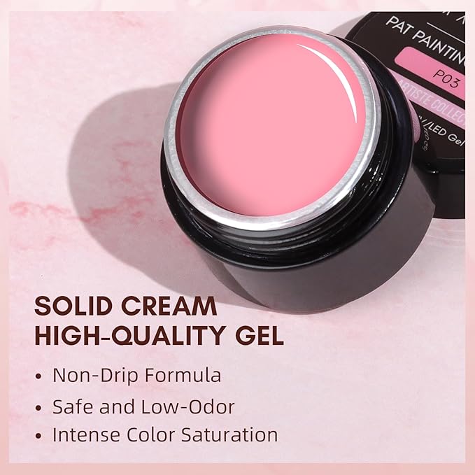 Makartt Ombre Gel Nail Polish Kit: 6 Colors Gradient Blush Effect, Upgrade Pat Painting Gel with Nail Sponge & Drawing Brush for Ombre Winter Manicure White Pink Brown Nude