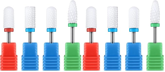 MelodySusie Ceramic Nail Drill Bits Set, 3/32'' (2.35mm) Professional Acrylic Nail File Drill Bit for Manicure Pedicure Cuticle Gel Nail Polishing 4 Pcs (Pack of 2)