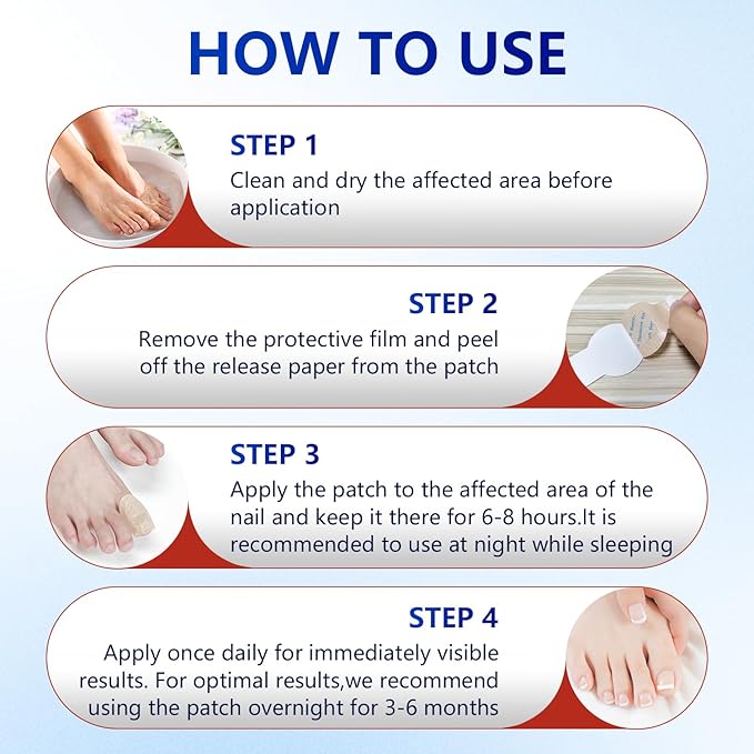 Nail Patches, 8-Hour Overnight Treatment, Fast-Acting Toenail Repair Patches, 21 Patch,for Damaged Nails Foot Nails Repair and Care,Strengthens Brittle Nail (21 Patch*2)