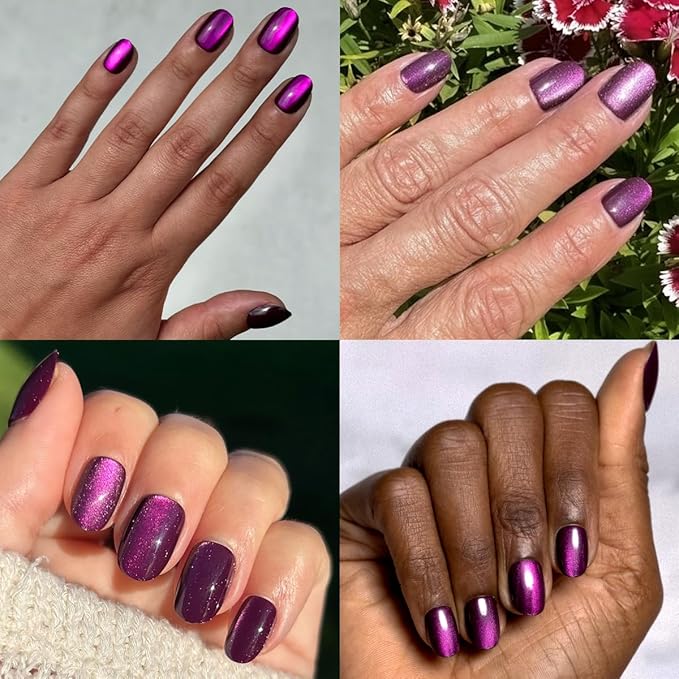Olive & June Instant Mani Press-On Nails (Glue) | 42 Fake Nails, 21 Sizes | Non-Toxic, Long-Lasting Recycled Materials Realistic Look | Salon-Quality at Home | Extra Short, Round | Plaza Velvet