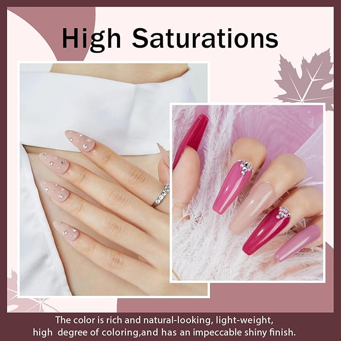 4 Colors Dip Nails Powder Kit, AZUREBEAUTY Fall Winter Brown Purple Dipping Powder Starter Set with Base & Top Coat Activator Recycling Tray for French Nail Art Manicure Salon DIY at Home