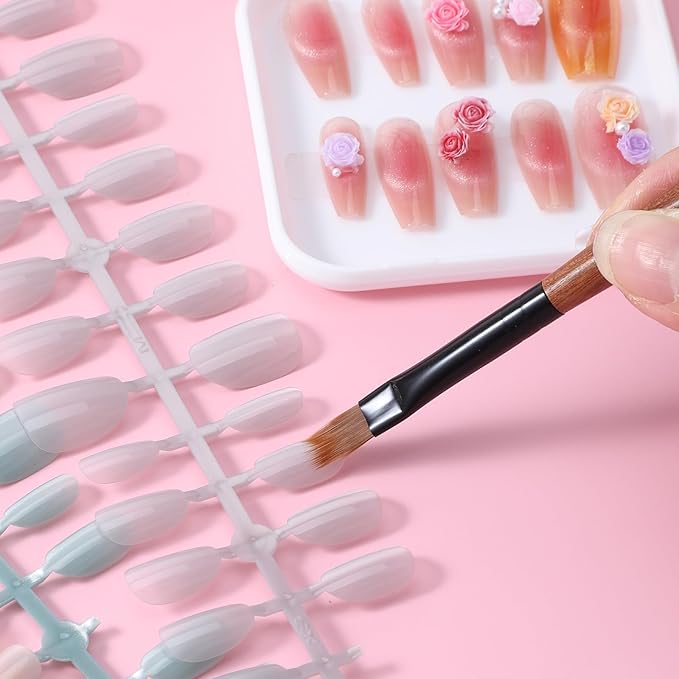Ombre Nail Brush (Thicken), 1 PCS Nail Ombre Brush Nails Art with Sandalwood Handle, Precise Gradient & Lace Nails Painting Art Brushes Pen Acrylic Manicure Design Tools for DIY Gradient Gel Polish
