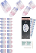 Semi Cured Gel Nail Strips - 20pcs Glaze Gel Stickers, Salon Quality DIY Wraps, Easy to Apply, UV Light Required