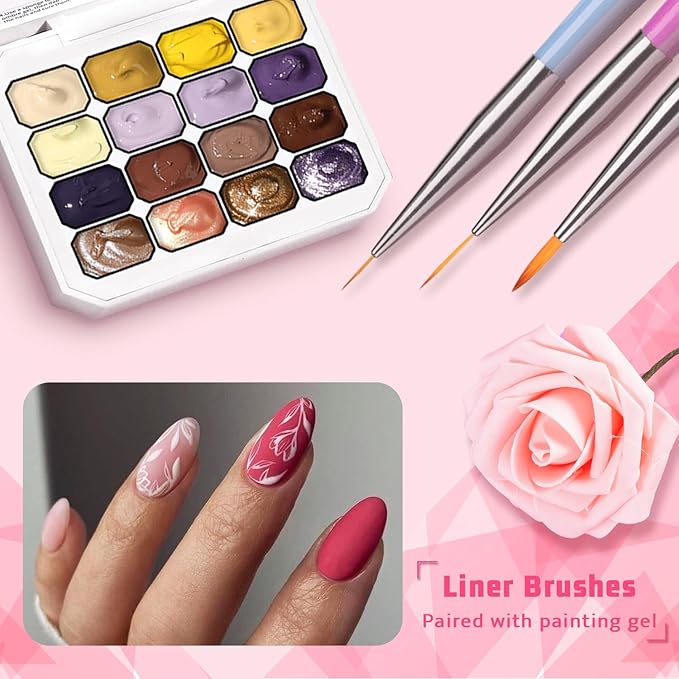 Glitter Pat Gel Nail Polish Palette, 16 Colors Blending Ombre Gel Polish Patting Gradient Painting Nails Art, No Wipe, UV/LED Cured, Aurora Chrome Holographic (Set 04)