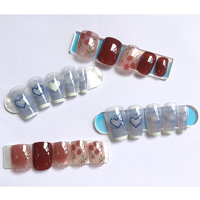 20 Pieces Holographic Nail Display Stand Holder with 9.8ft Double Sided Tape, Sparkle Round Acrylic False Nail Tips Sample Display, Nail Display Stand Board for Nail Art Salon