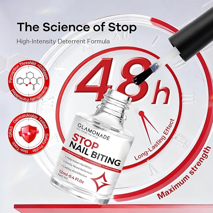 Nail Biting Prevention For Kids: 12ml Extra Strong Nail Biting Treatment Anti Toddler Thumb Sucking Deterrent Stopper Nail Repair for Damaged Nails 48H Long Lasting Matte Odorless Onychophagy Relief