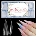 outopen 150pcs Long Eagle Claw Nail Forms Matte Full Cover Eagle Stiletto Nail Extension Art Mold Reusable Eagle Curved Nail Forms for Sculptural Polygel Acrylic Extension DIY Manicure, 15 Sizes