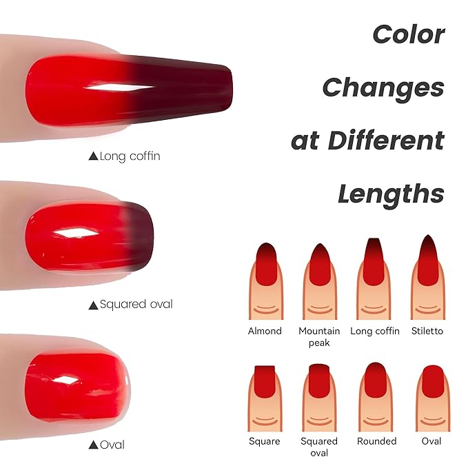 YTD Likomey Color Changing Gel Nail Polish,15ml Red To Brown Mood Temperature Change Colors Ombre Thermal Salon Home Nail Art Manicur Fall Winter UV Color Varnish,WB14
