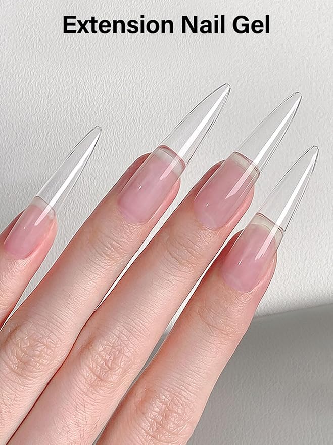 EABNKU 100g/3.5oz Nail Extension Gel Clear Builder Extend Nail Enhancement UV Gel for Beginner & Professional Nail Building DIY Salon Home