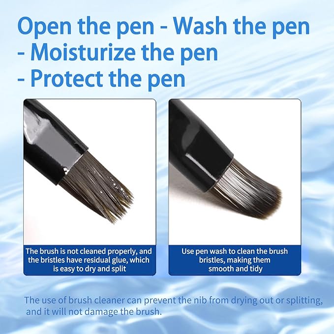 Nail Art Brush Cleaner & Restorer Quickly Clean Gel Nail Brushes Nail Brush Preserver for Any Nail Art Brush DIY Salon at Home 1.35fl.oz