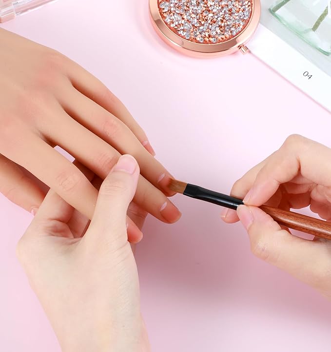 2Pcs Ombre Nail Brush, Precise Gradient Painting Brushes Ombre Nail Brush for Acrylic Nails Manicure Design Tool for DIY & Salon, Handle Thicken Ergonomic
