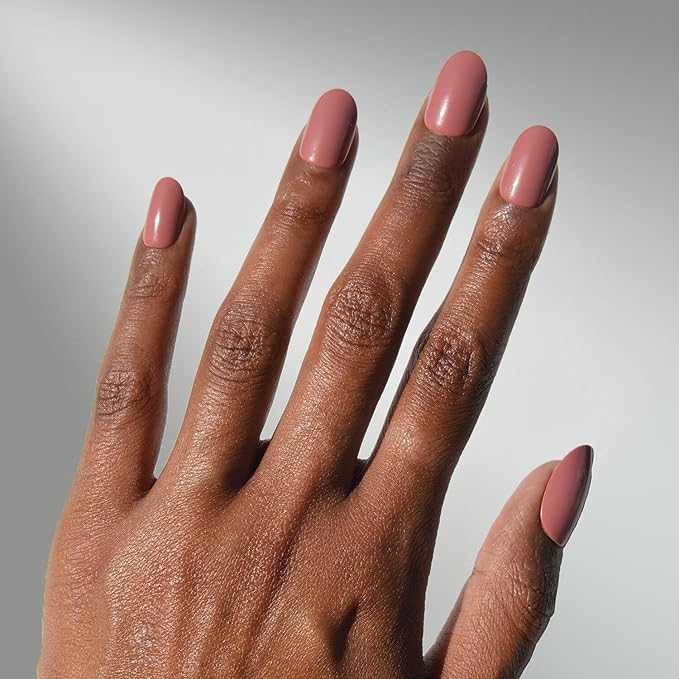 Glamnetic Press On Nails - Mauve Mood | Short Round Muted Purple Fake Nails, Salon Quality Nails | 12 Sizes - 30 Nail Kit with Glue